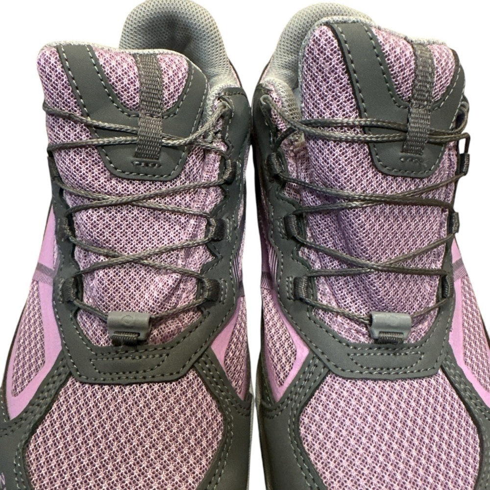 ZeroTie Hands Free Sneakers Size 8.5 Purple Gray Pull On Tying Mechanism On Back - Picture 5 of 14